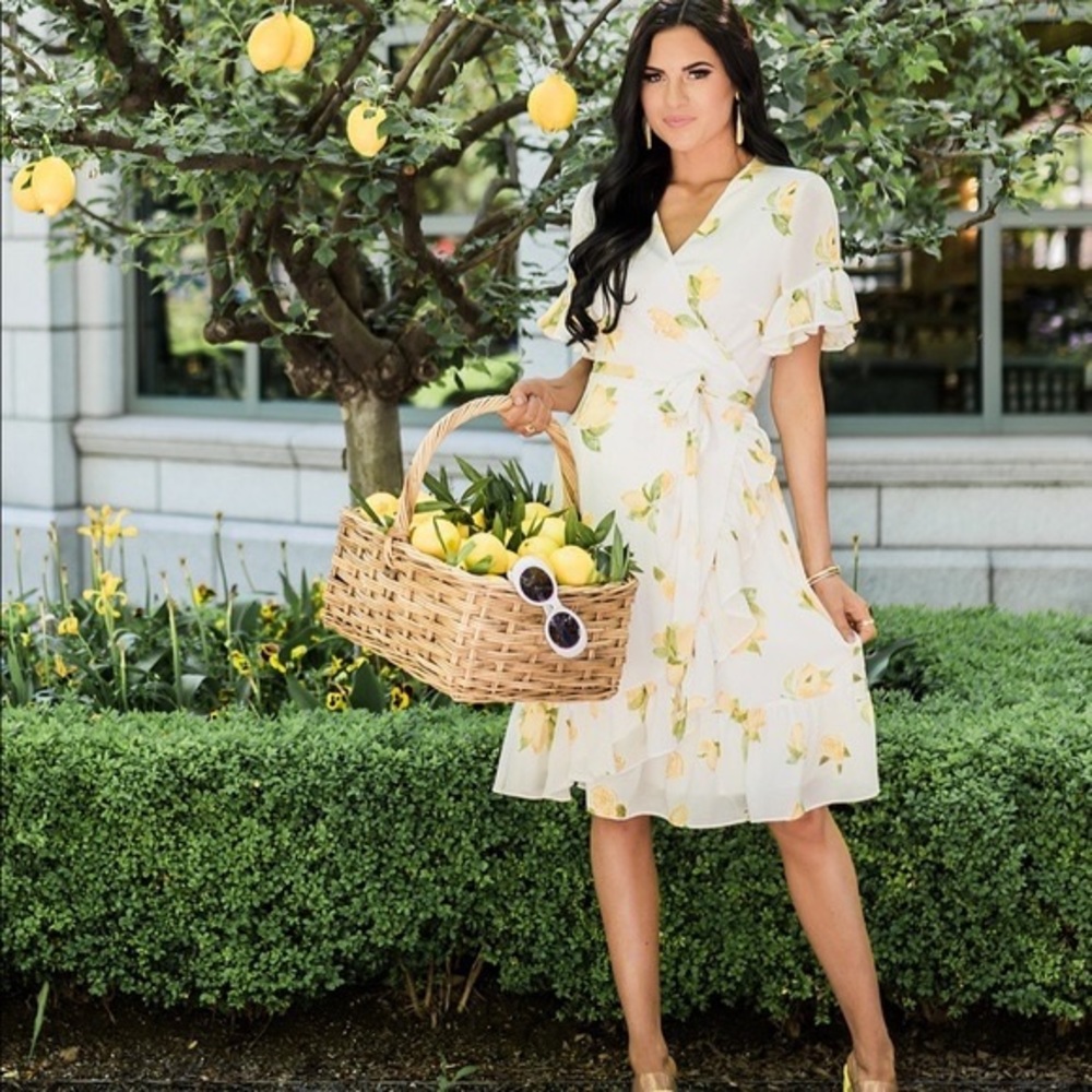 Rachel Parcell Lemon Wrap Dress